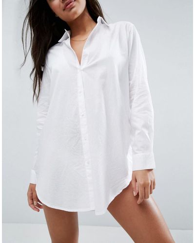 oversized linen beach shirt