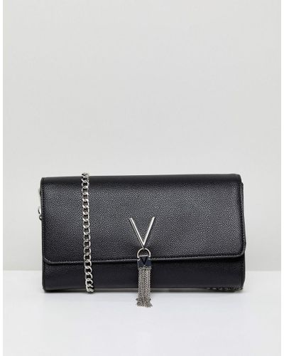 Details about   Valentino Pearl Studded Clutch/Sling Purse w/ Tassel Black