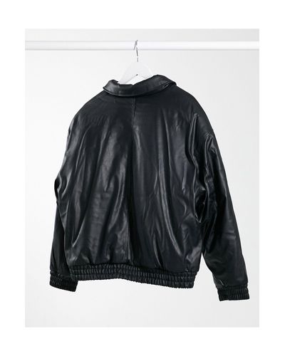 leather look bomber jacket