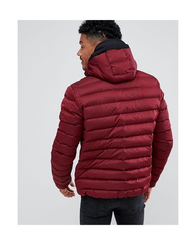 siksilk red puffer jacket