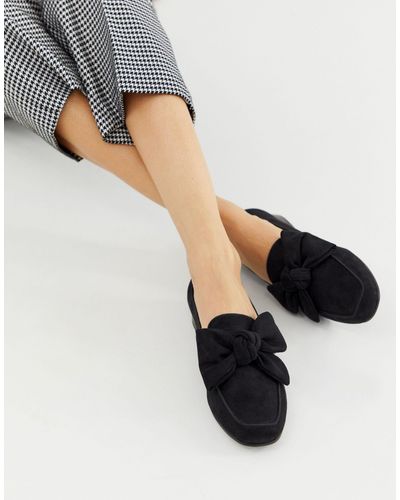 ASOS Denim My Girl - Loafers Met Strik in het Zwart - Lyst