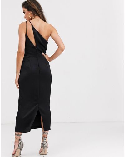 Bec & Bridge Synthetic Mila Asymmetric Midi Dress in Black - Lyst
