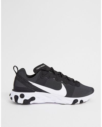 Nike React Element 55 Trainers In Black And White for Men | Lyst UK