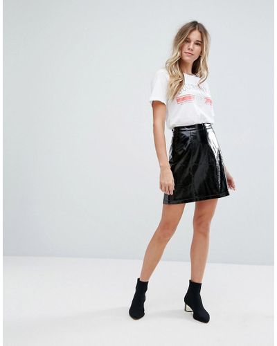 vinyl skirt new look