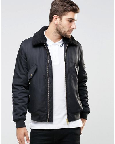 mens borg collar bomber jacket