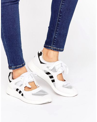 adidas Originals Originals White Lace Up Open Sneakers | Lyst