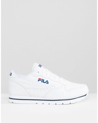 Fila Leather Orbit Low Trainers In White - Lyst