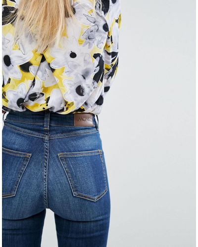 لي جمجمة منحنى monki jeans oki slim high waist - paulistagallery.com