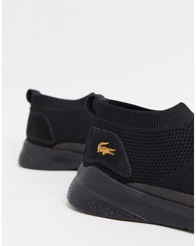 Lacoste Lt Fit Sock Trainers in Black for Men | Lyst