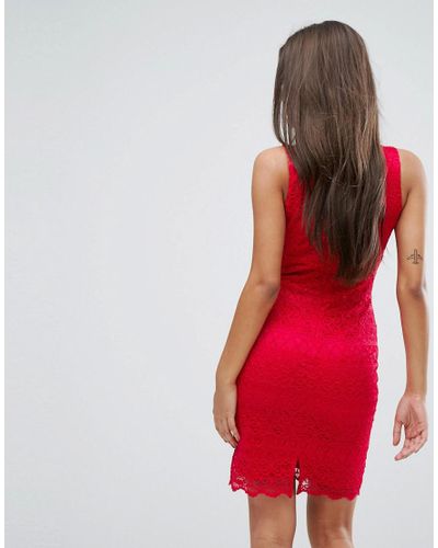 lipsy v neck lace bodycon dress