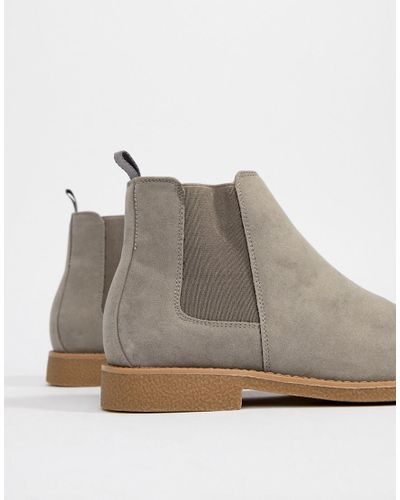 light gray chelsea boots