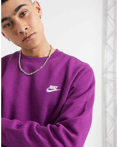 Sudadera violeta con cuello redondo club Nike de hombre de color Morado |  Lyst