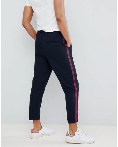 navy tapered pants