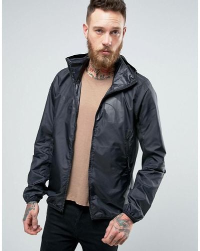 The North Face Synthetic Logo Hooded Jacket Drew Peak Windwall In Black for  Men - Lyst