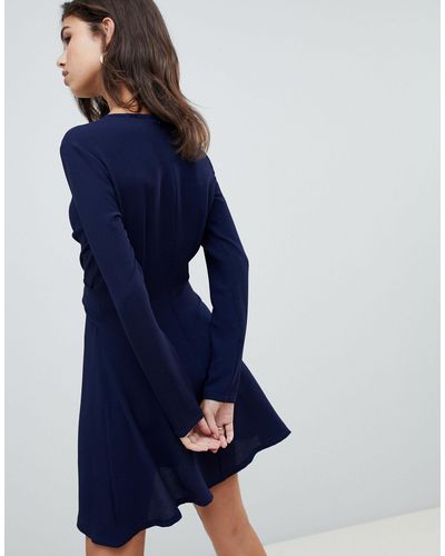 boohoo twist detail skater dress