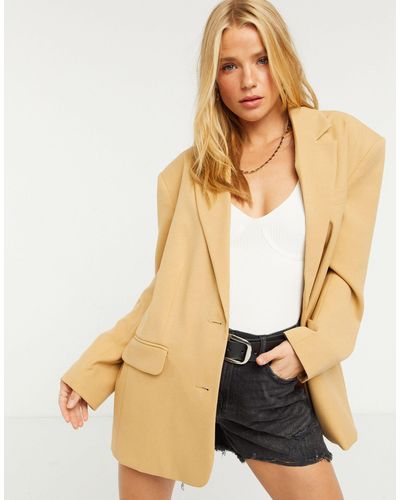 Blazer oversize stile dad color cammello di River Island in Marrone | Lyst