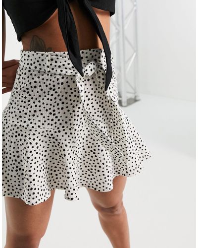 Gonna pantalone bianca a pois di Stradivarius in Bianco | Lyst
