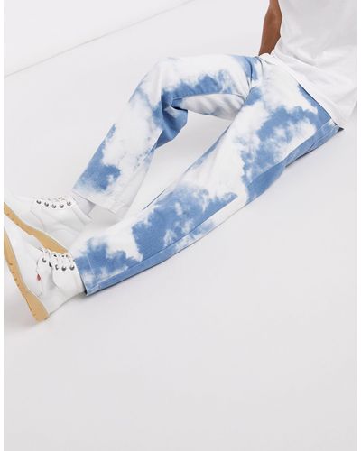 Jaded London Denim Jaded Cloud Print Skate Jeans in Blue for Men | Lyst
