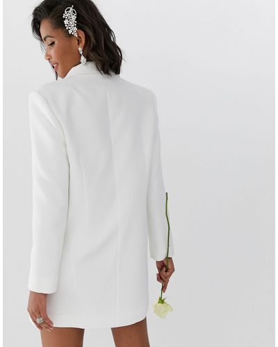 Asos Synthetik Blazer Hochzeitskleid In Weiss Lyst