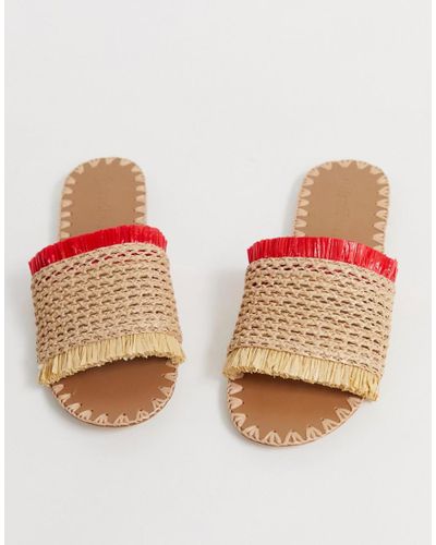 raffia flat sandals