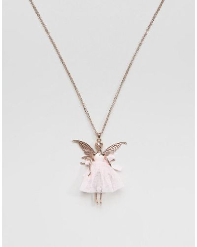 Ted Baker Synthetic Titania Fairy Ballerina Pendant Necklace in Pink - Lyst