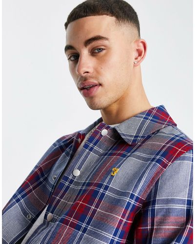 Wilcox - giacca trucker a quadri da Uomo di Farah in Rosso | Lyst