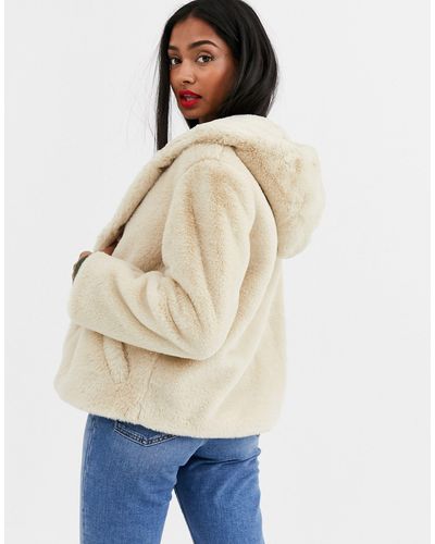 stradivarius faux fur jacket