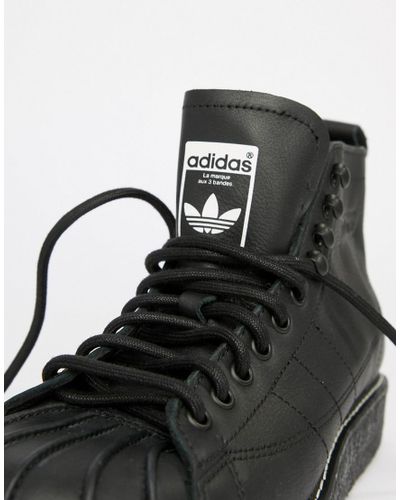 Women's shoes adidas Superstar Boot Luxe W Core Black/ Core Black/ Solar  Green