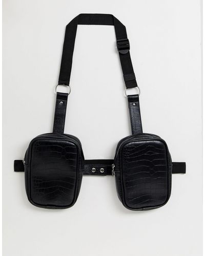 Imbracatura per petto con marsupioASOS in Pelle da Uomo colore Nero | Lyst