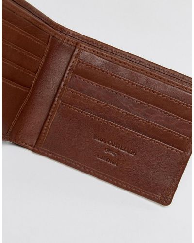Paul Costelloe Embossed Leather Wallet In Tan in Brown for Men - Lyst