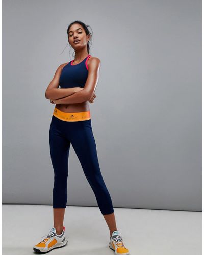 adidas Stella Sport Contrast Waistband Tight In Navy in Blue - Lyst