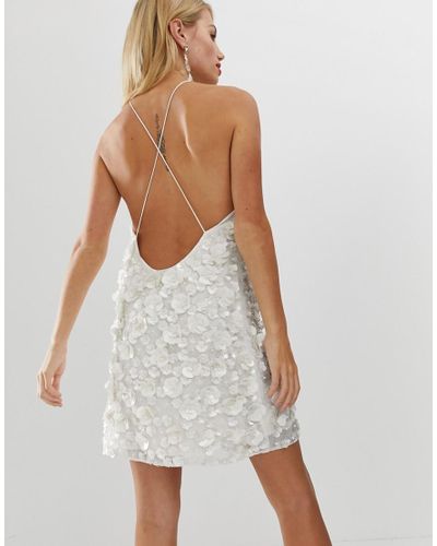 white backless mini dress
