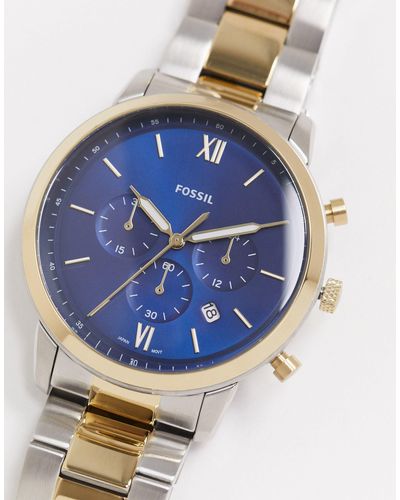 Neutra - Montre chronographe en métaux variés à cadran bleu marine - FS5706  Fossil pour homme en coloris Bleu - Lyst