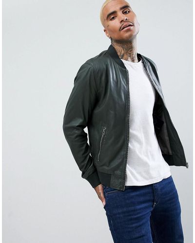 forest green leather jacket