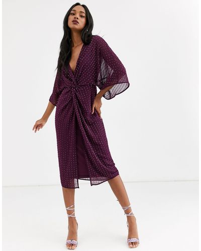purple kimono dress
