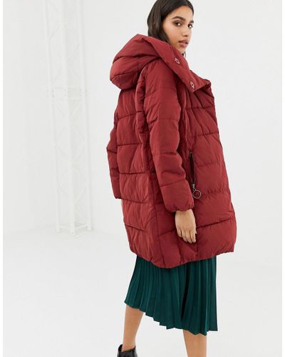 Warehouse asymmetric padded coat Clearance
