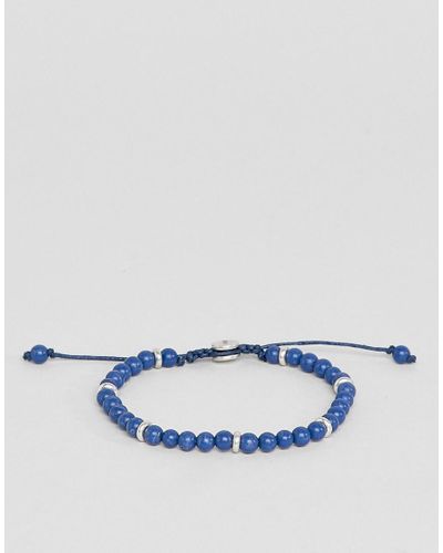 Bracelet réglable à perles homme - Bleu Fossil pour homme en coloris Bleu -  Lyst