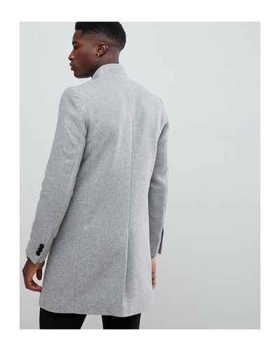 mens stand collar overcoat