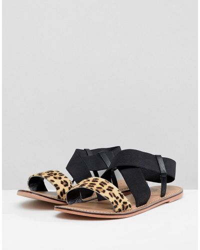 leopard elastic sandals