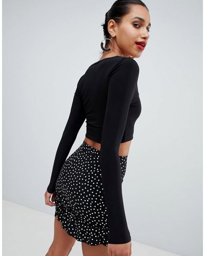 square neck long sleeve black top
