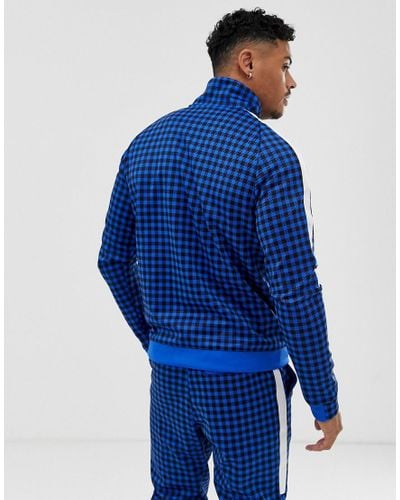 nike gingham check track jacket