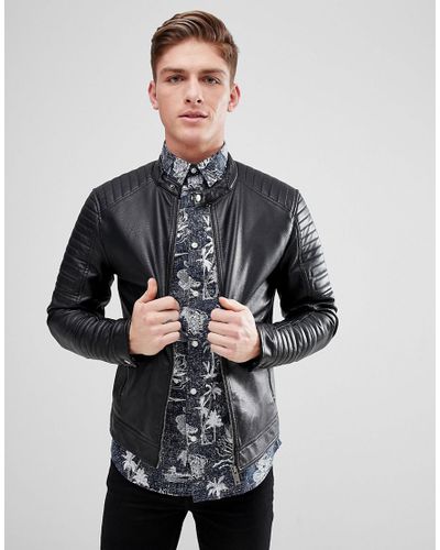 jack jones core leather jacket