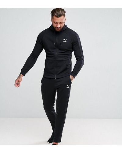 PUMA Skinny Fit Tracksuit Set in Black for Men | Lyst