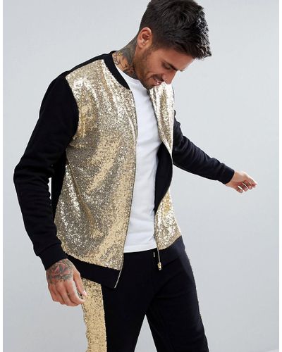 black and gold sequin jacket
