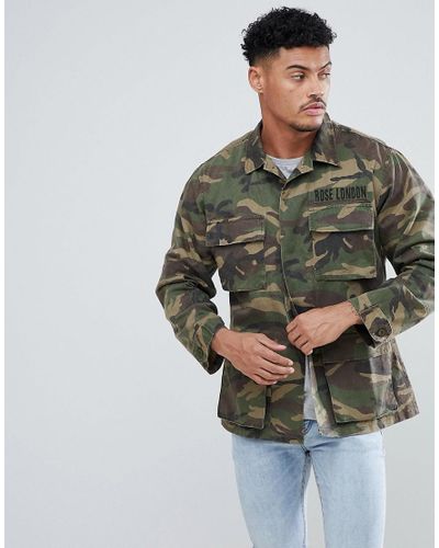 Giacca mimeticaRose London in Denim da Uomo colore Verde | Lyst
