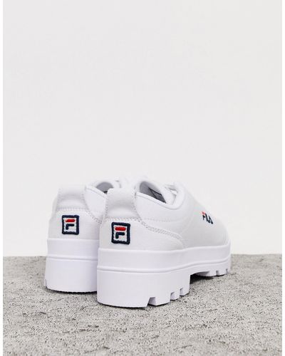 Fila Theme - Canvas Sneakers Met Dikke Zool in het Wit - Lyst