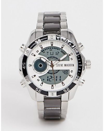 Reloj digital de hombre con esfera negra Steve Madden de hombre de color  Negro | Lyst