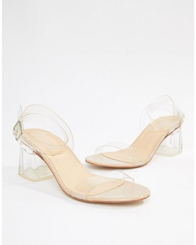 mid heel clear sandals