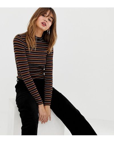 Top de manga larga y cuello alto a rayas STR Stradivarius de Denim de color  Negro | Lyst