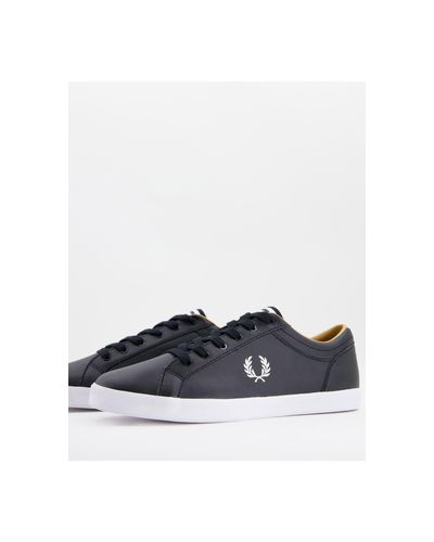 Fred Perry Leer Leren Gympen Met Logo in het Zwart voor heren - Lyst